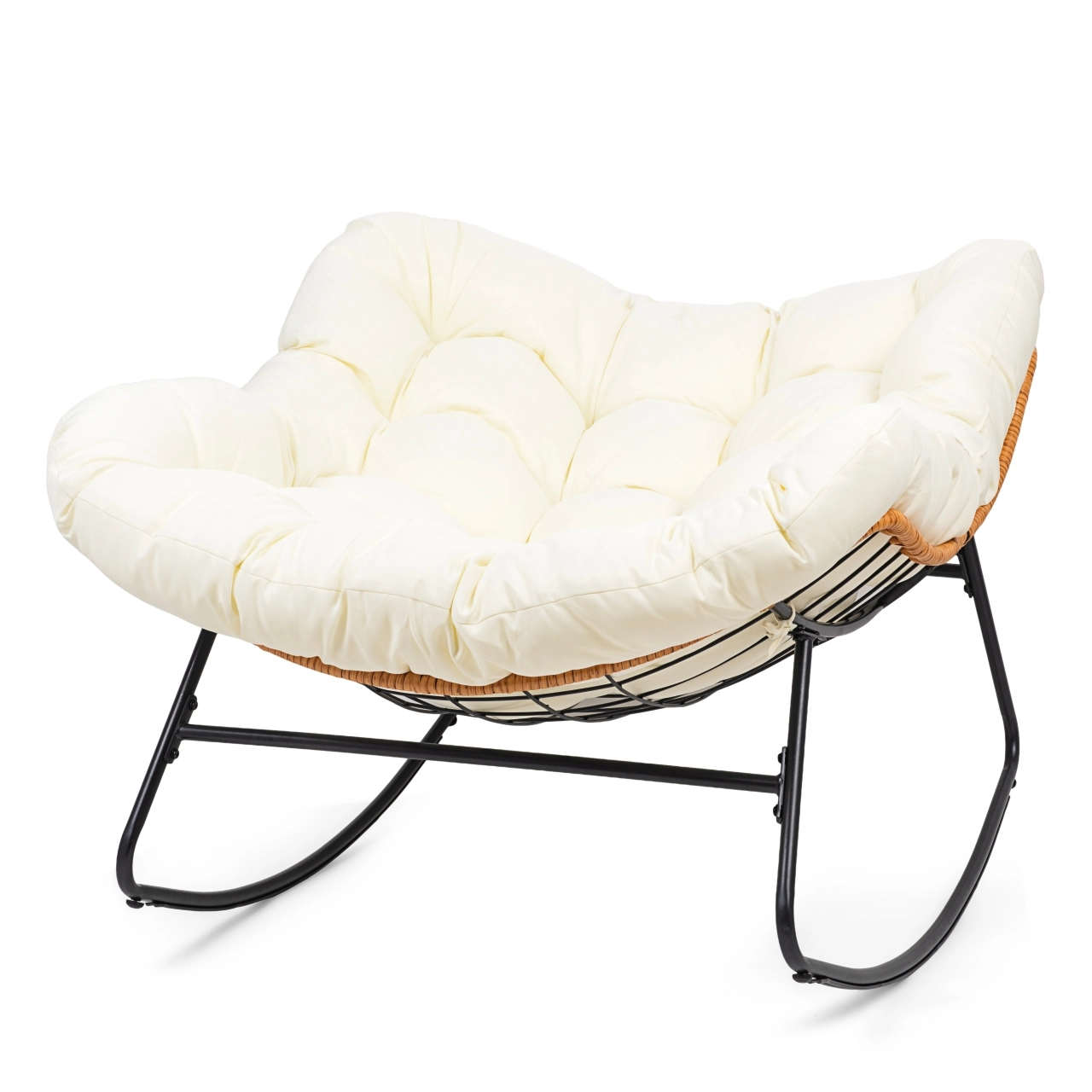 Hojdacie kreslo XL v škandinávskom štýle – béžové