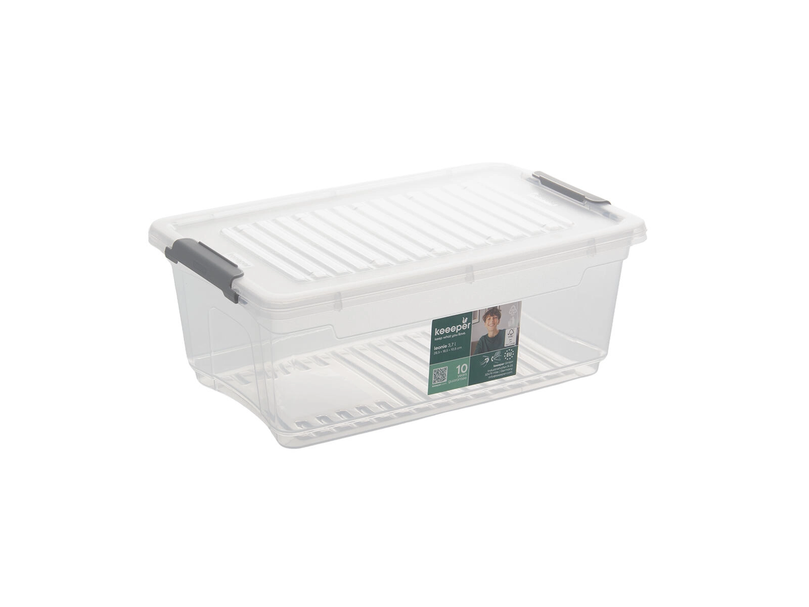 E-shop Plastový úložný box s vekom a klipmi 3,7 l