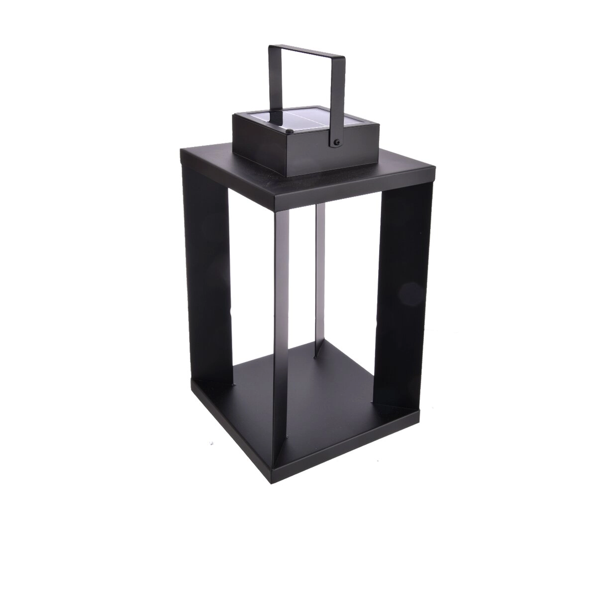 E-shop Kovová solárna lucerna čierna 22 × 22 × 42 cm
