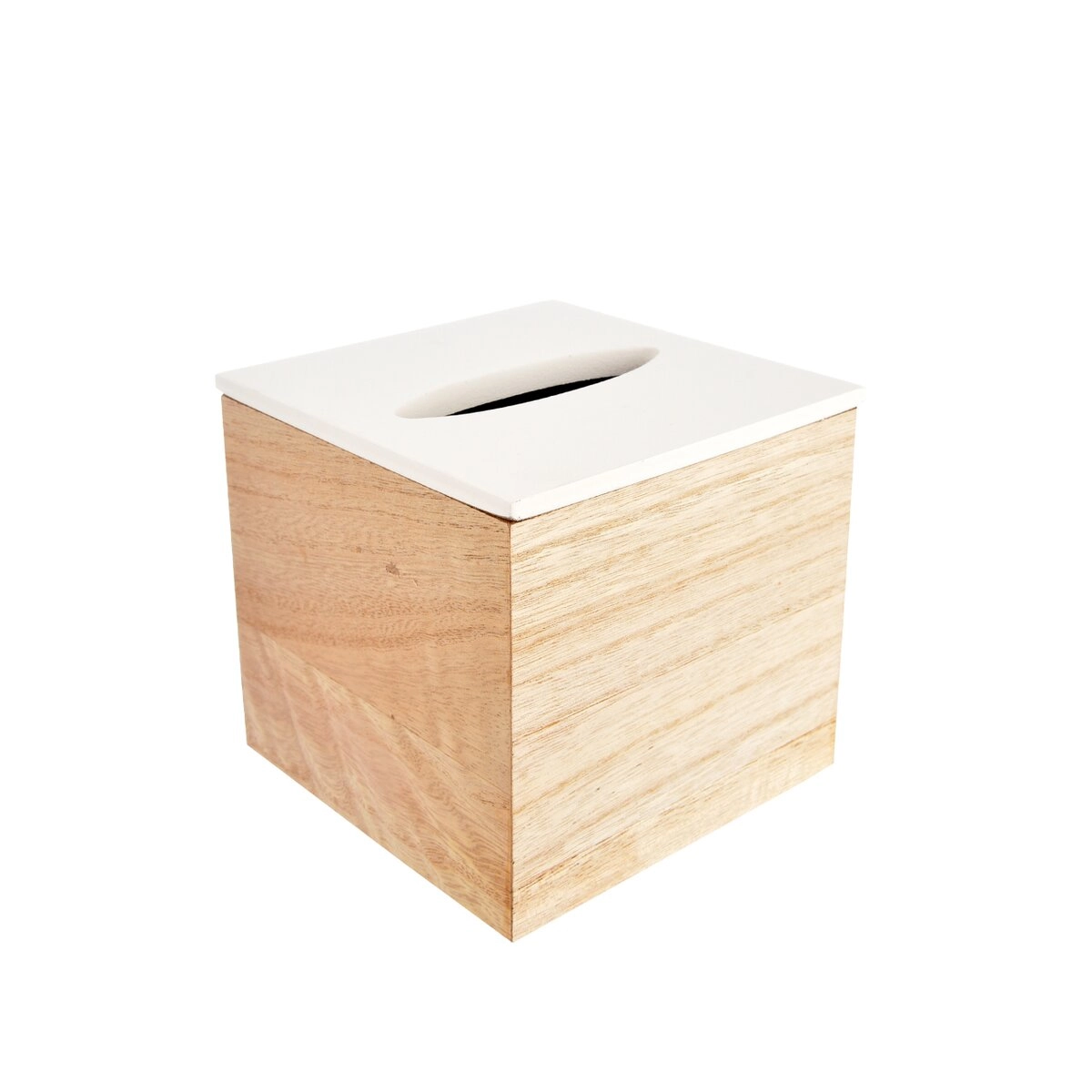 E-shop Box na papierové vreckovky béžovo-biely 14 × 14 × 13 cm