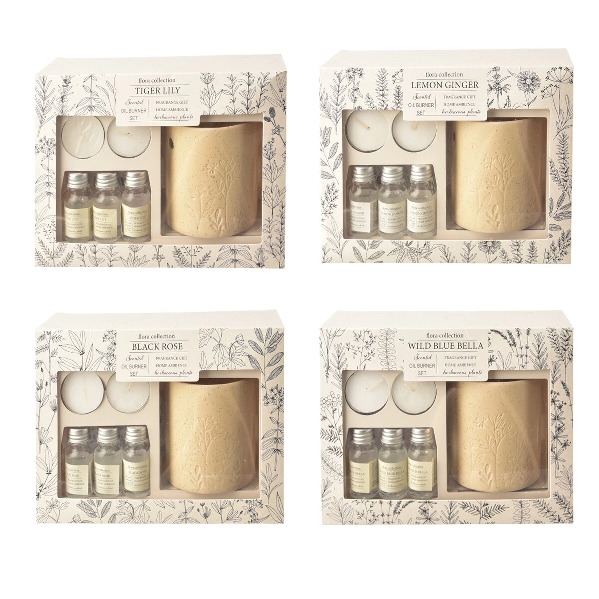 E-shop Keramická aromalampa – sada 6 ks (mix 4 dizajnov)