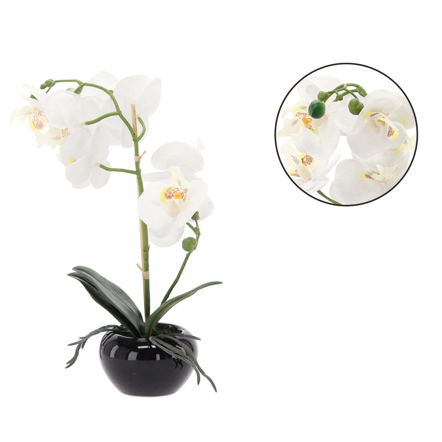 E-shop Umelá kvetina orchidea biela 30 cm