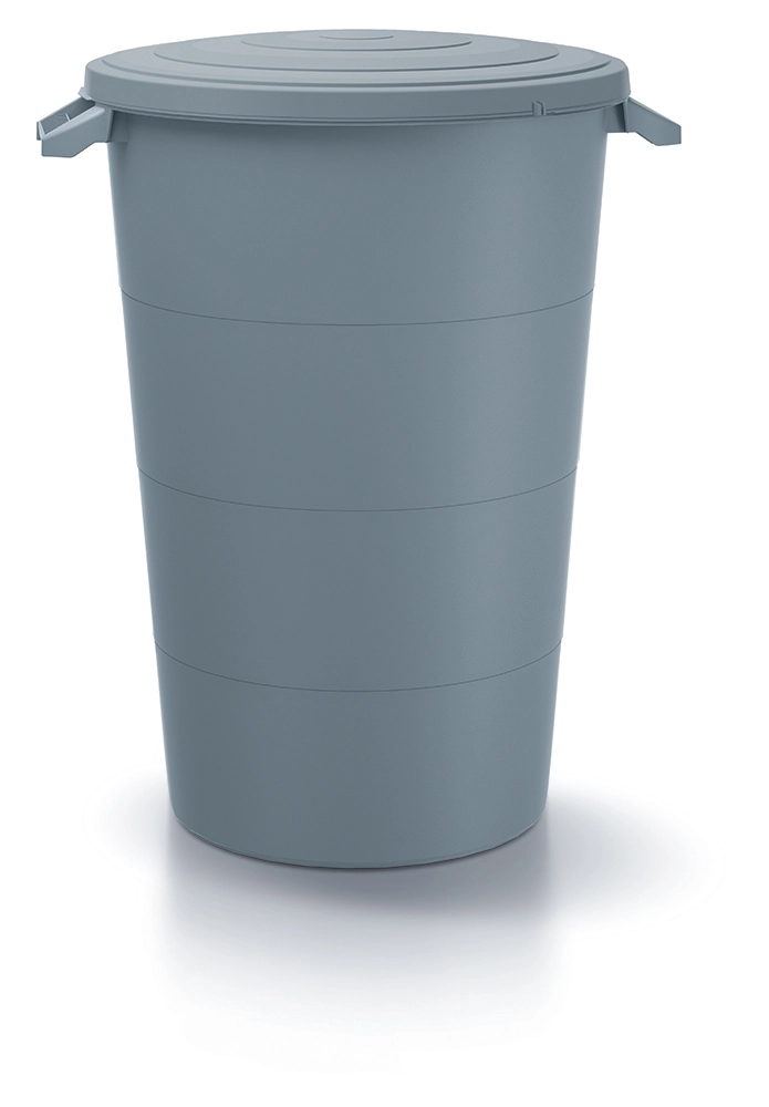 E-shop Prosperplast SMOOTH Plastová nádoba s úchytmi 80l, světlo šedá IDSM80U