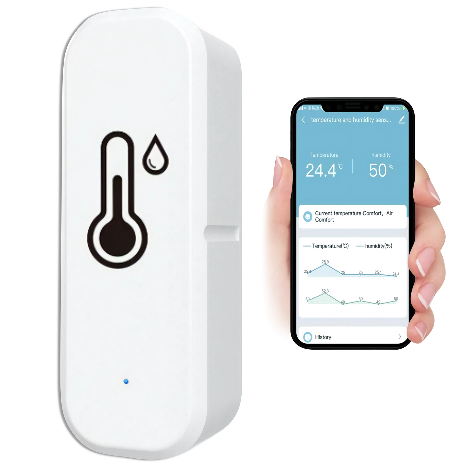 Inteligentný WiFi teplomer a vlhkomer TUYA Smart (Alexa a Google Assistant) - 1 kus