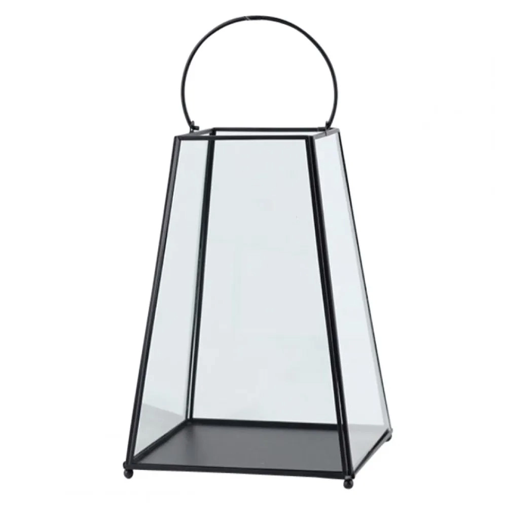 E-shop Minimalistická kovová kužeľová lucerna 21 × 21 × 31,5 cm