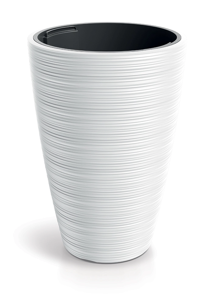 E-shop Prosperplast Plastový kvetináč Venas Round biely II, 29,9 cm