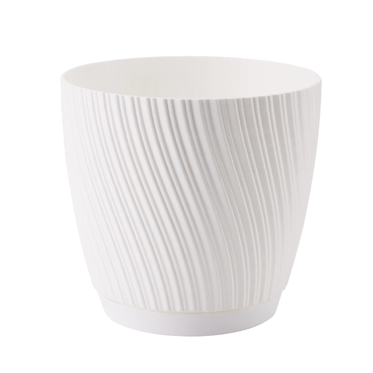 E-shop Kvetináč Mika Eco Recycled s podmiskou 27 cm biely