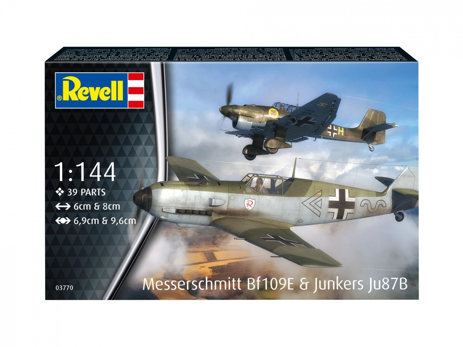 Plastikové modely lietadiel Messerschmitt Bf 109E a Junkers Ju 87B 1/144