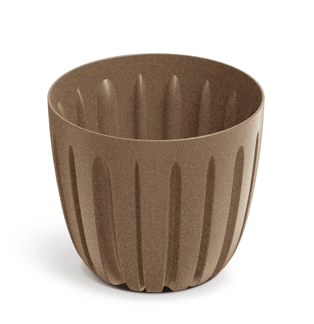E-shop Prosperplast Plastový kvetináč WARIOS ECO WOOD hnedý matný, 16,8 cm