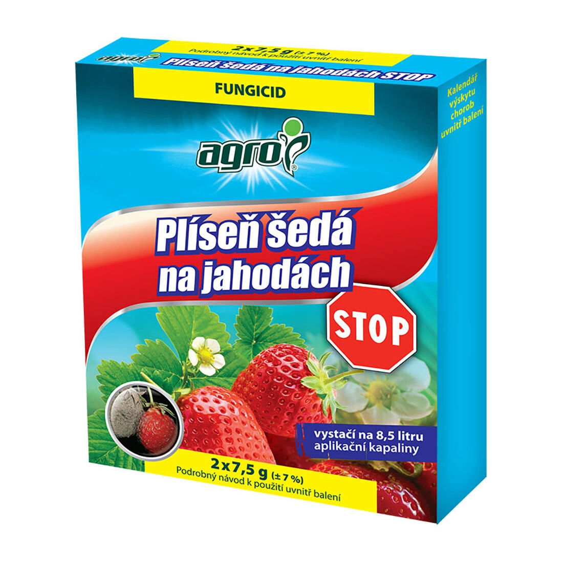 AGRO STOP proti plesni sivej na jahodách 2 x 7,5 g