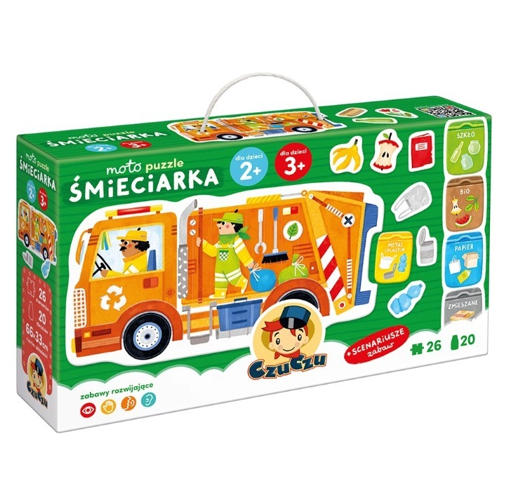 Puzzle Moto - Smetiarske auto 26 dielikov