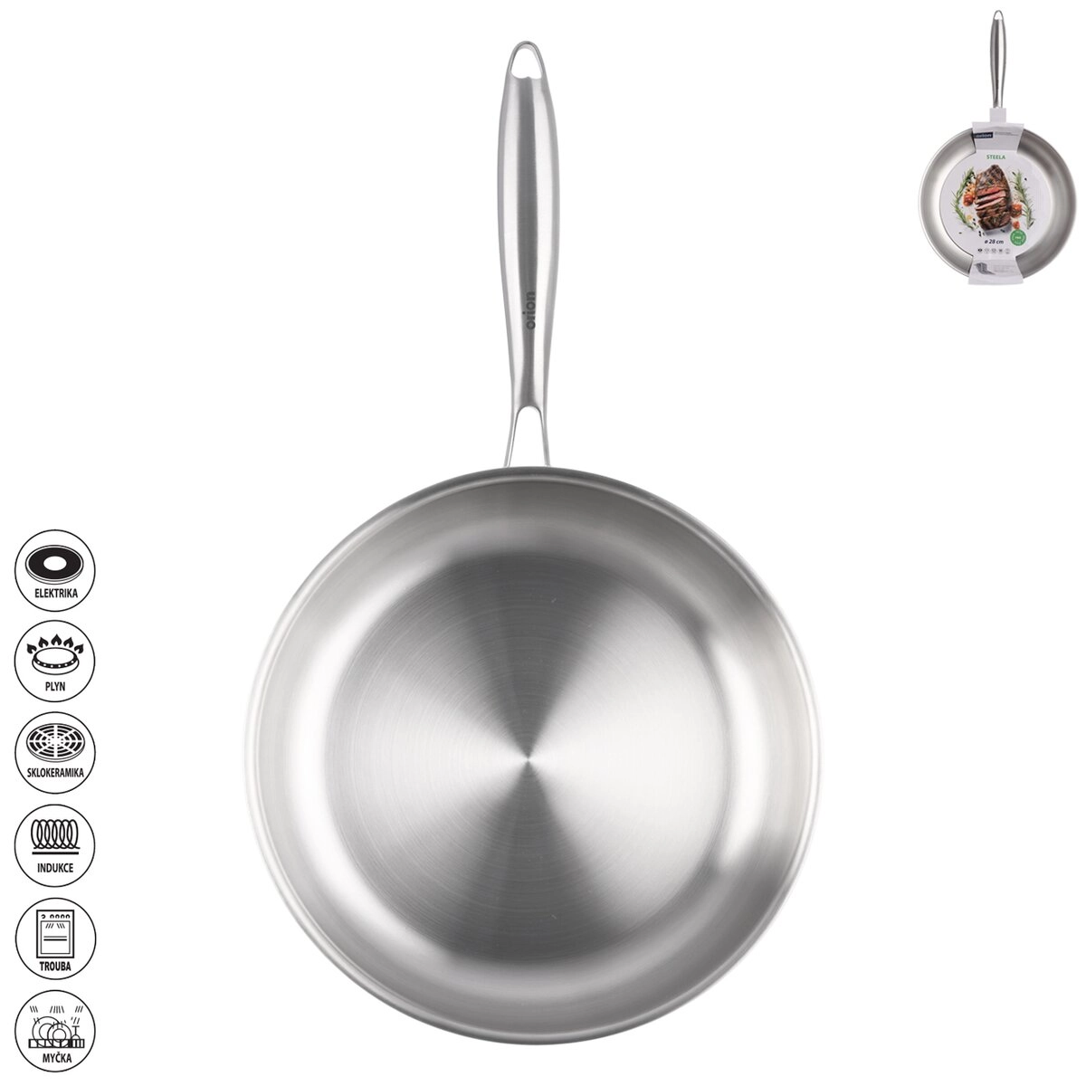 E-shop Panvica Steela 28 cm nerezová