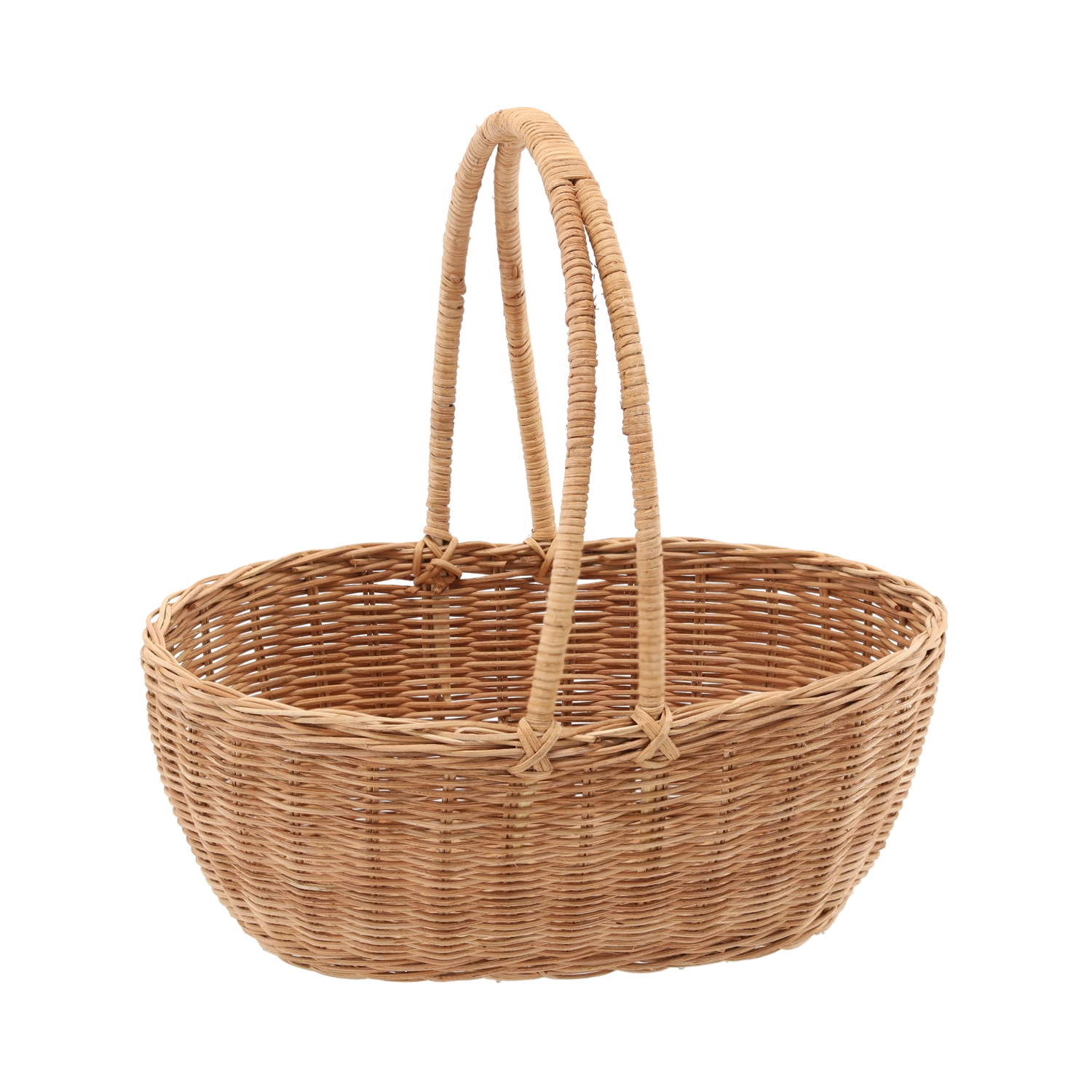 E-shop Ratanový kôš s uchom 32 × 25 × 12/31 cm