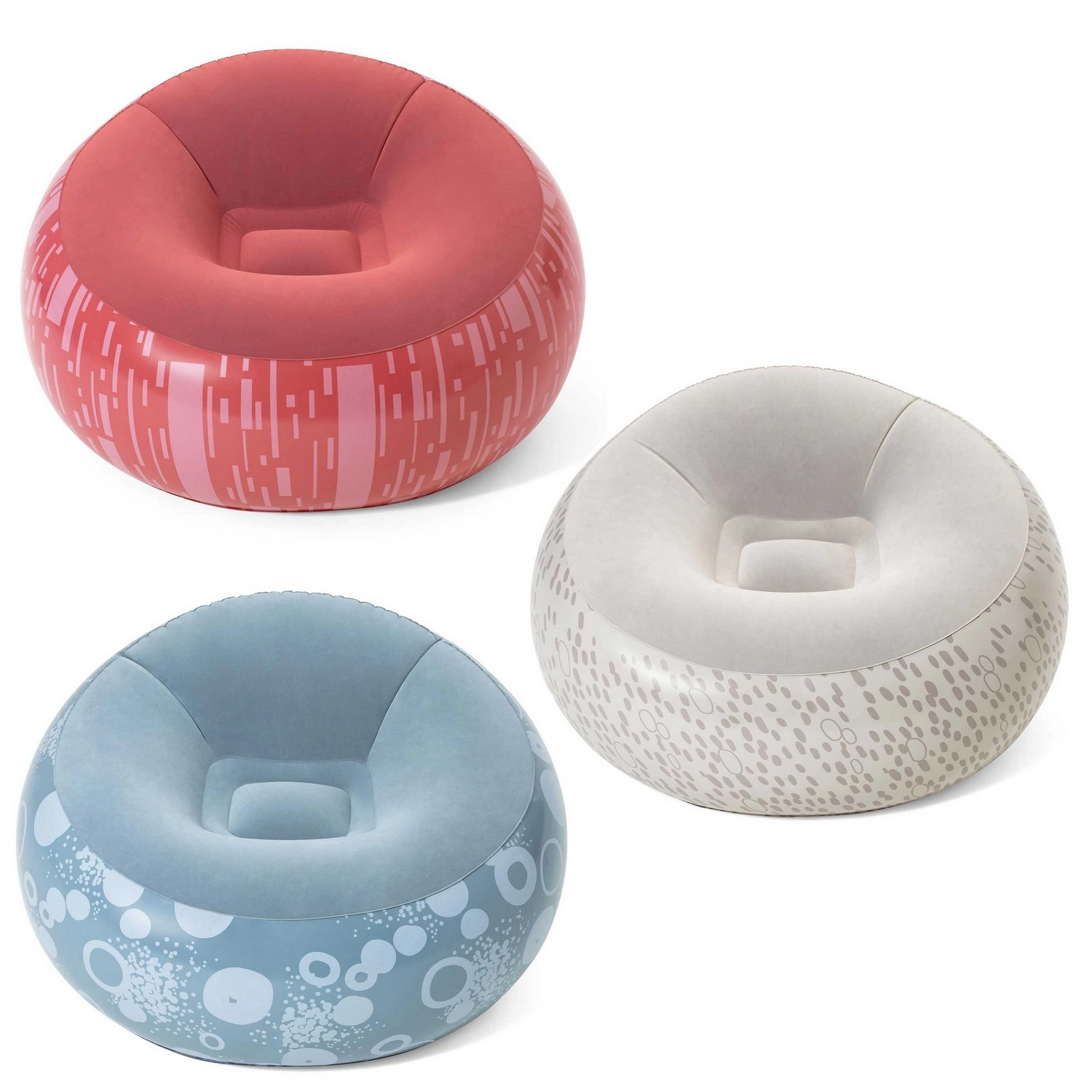 E-shop Nafukovacie kreslo/puf Bestway 112 × 112 × 66 cm, červené