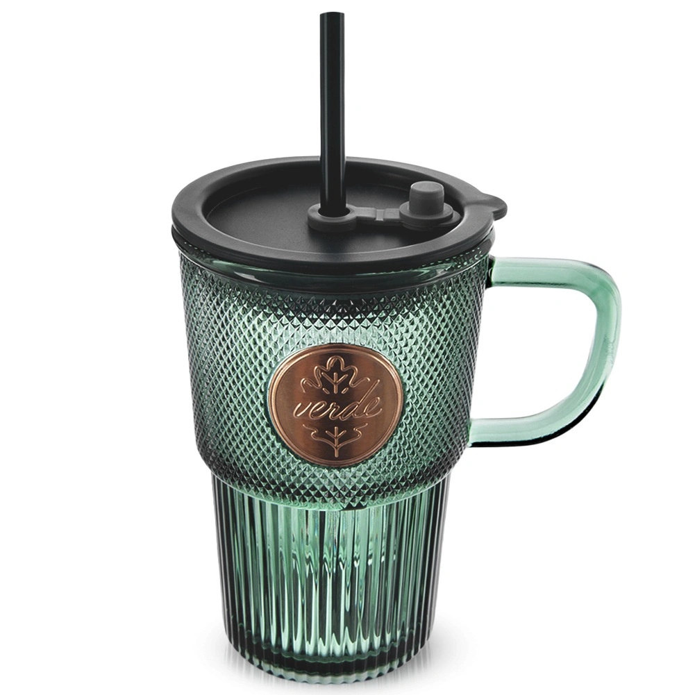 E-shop VERDE Hrnček s viečkom a slamkou 460 ml