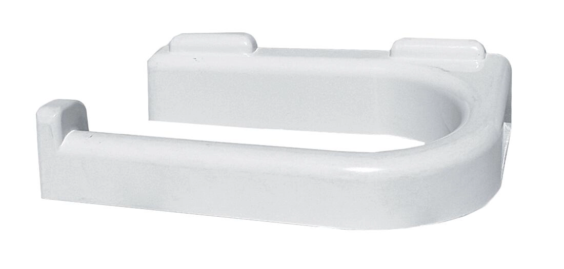 Držiak na toaletný papier na stenu, biely plast, 15,9 × 11 × 4 cm