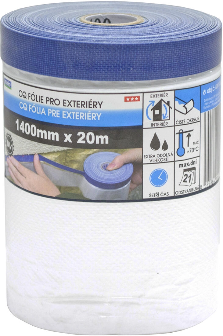 E-shop Maskovacia exteriérová páska so zakrývacou fóliou 140 cm × 20 m, samolepiaca