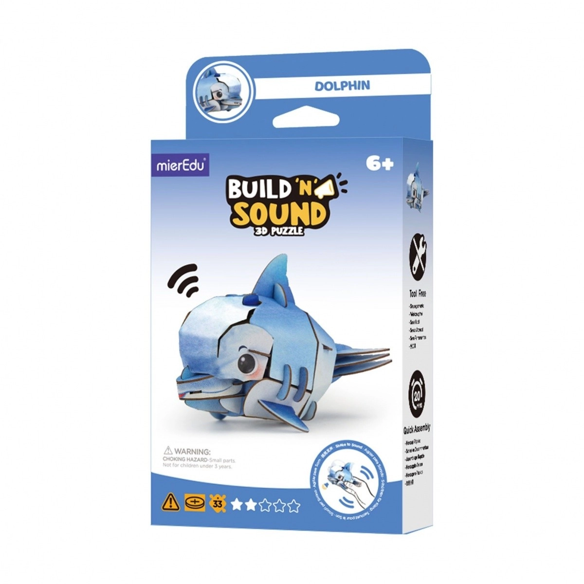 E-shop Puzzle 3D MierEdu postav a počúvaj – delfín