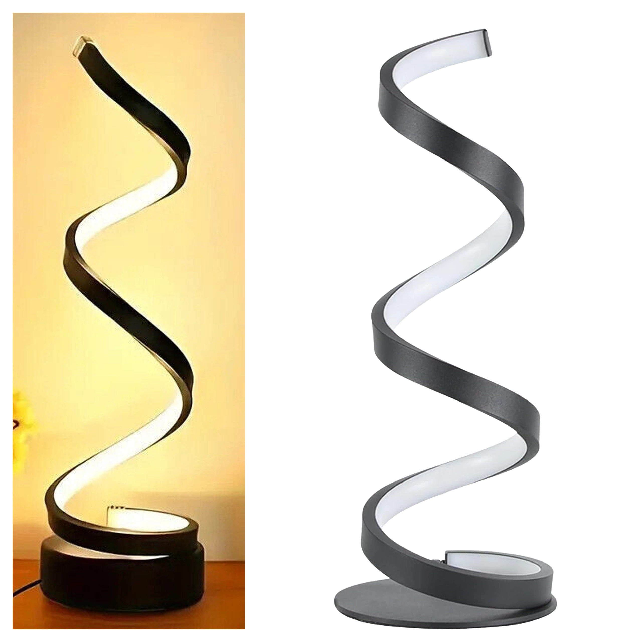 Špirálová LED stolná lampa – dekoratívne nočné svetlo do spálne