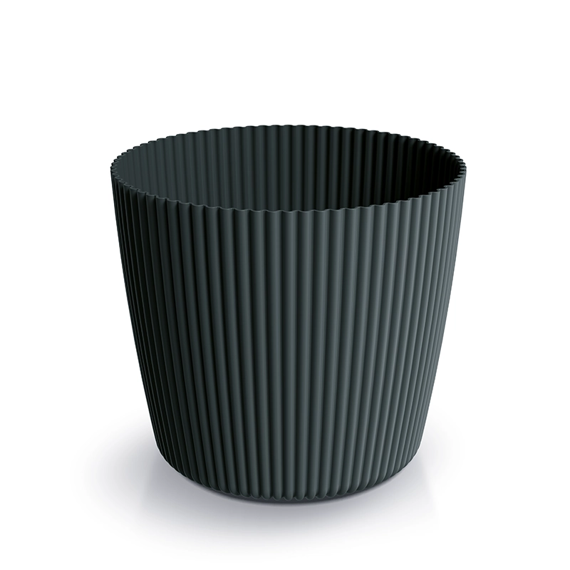 E-shop Kvetináč Milly Round 29,2 cm uhoľný – moderný plastový obal na rastliny