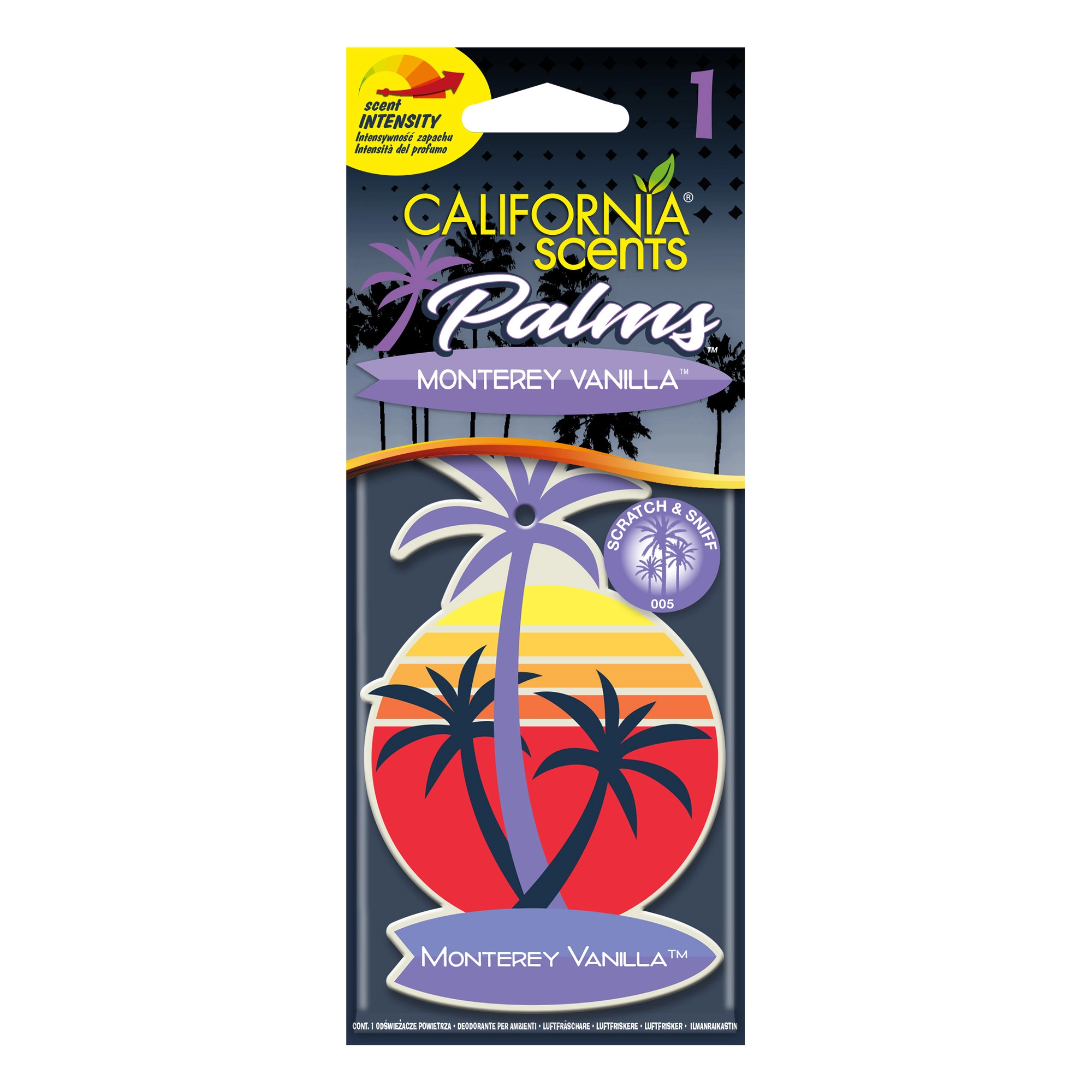 E-shop Vôňa do auta California Scents Palm Monterey Vanilla – závesná vôňa v tvare palmy