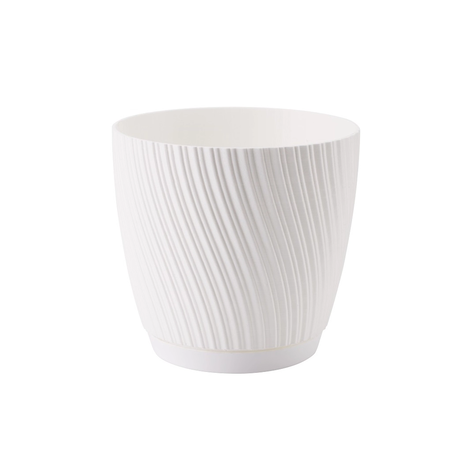 E-shop Kvetináč s miskou Mika Eco Recycled 15 cm biely