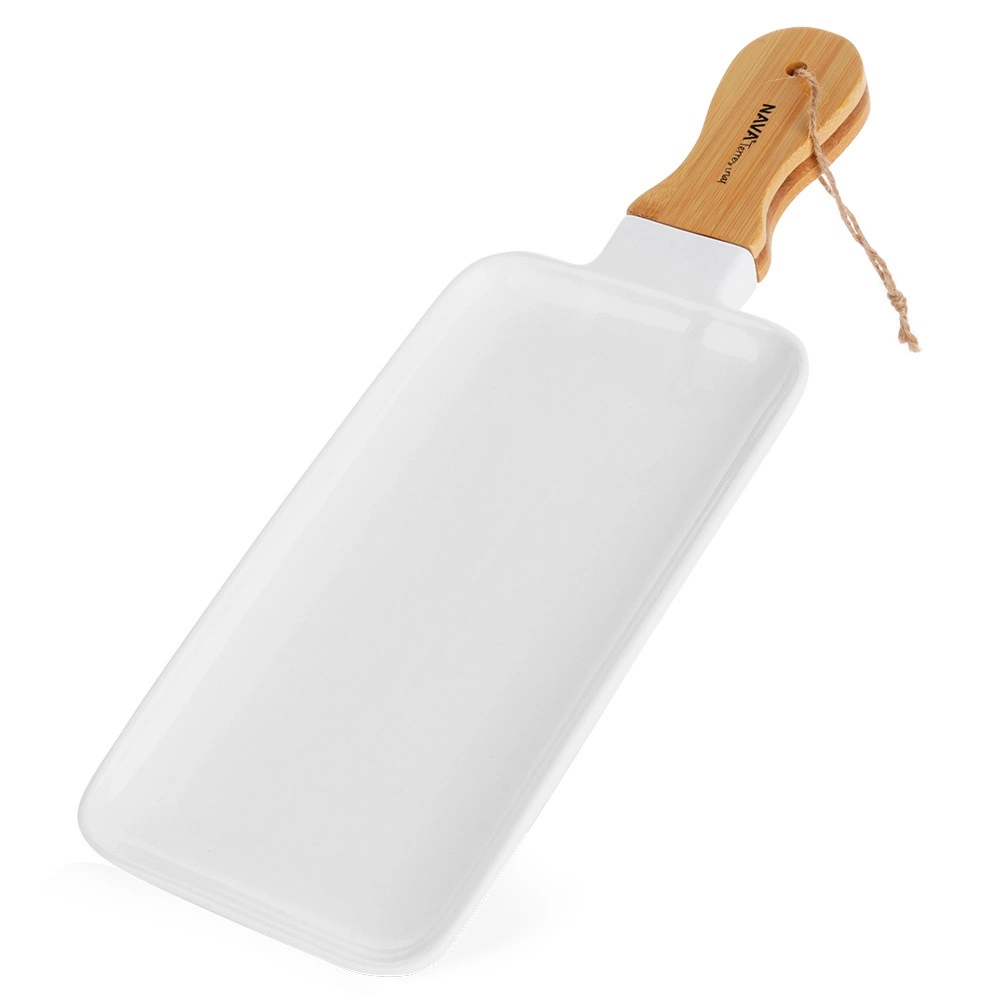 Porcelánový servírovací tanier s bambusovou rukoväťou 40,5 cm NAVA TERRESTRIAL