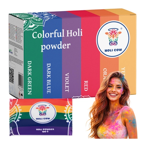E-shop Farebný prášok Holi Cow sada 6 × 100 g