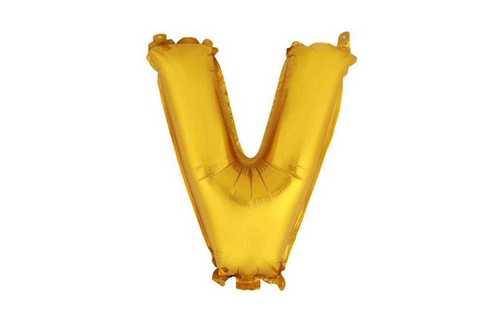 E-shop TORO Balónik písmenko V 30cm zlatá