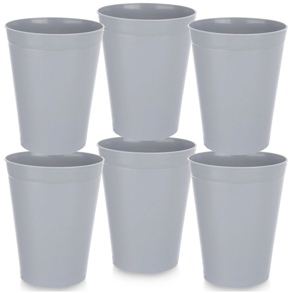 E-shop Plastové poháriky SANDY sivé 300 ml, 6 ks