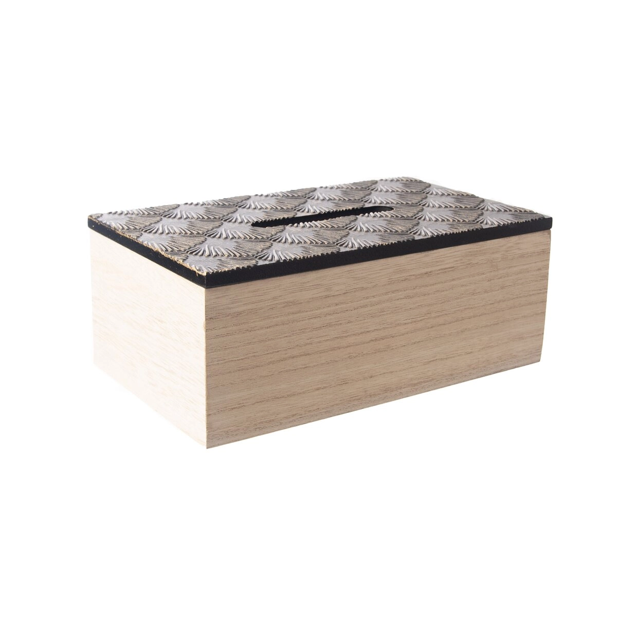 E-shop Čierny drevený box na papierové vreckovky 24 × 14 × 9 cm