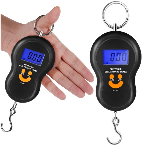 E-shop Závesná vrecková váha RUHHY 50 kg s LCD a funkciou tara