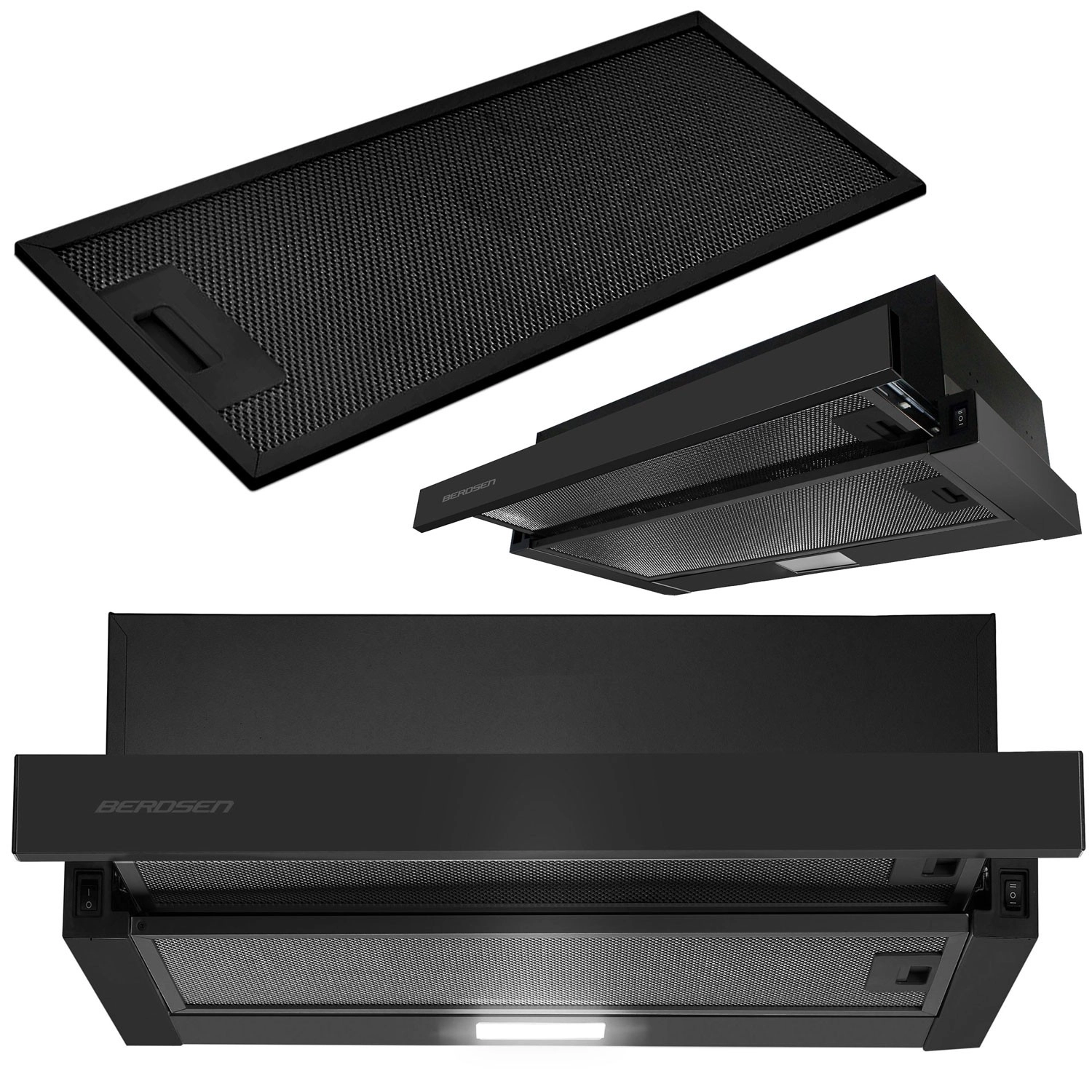 Teleskopická digestor 50 cm čierna BERDSEN