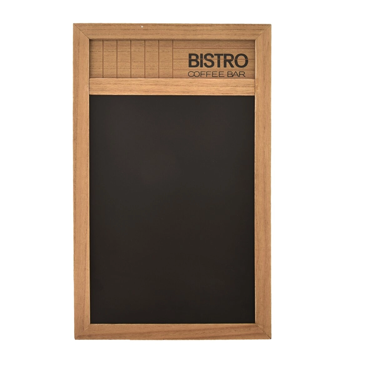 E-shop Nástenná tabuľa bistro s hnedým dreveným rámom 34 × 55 cm