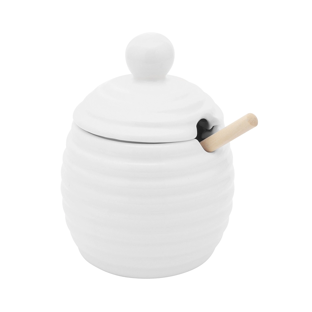 E-shop Regular keramická nádoba na med s viečkom 260 ml (9 × 11,5 cm)