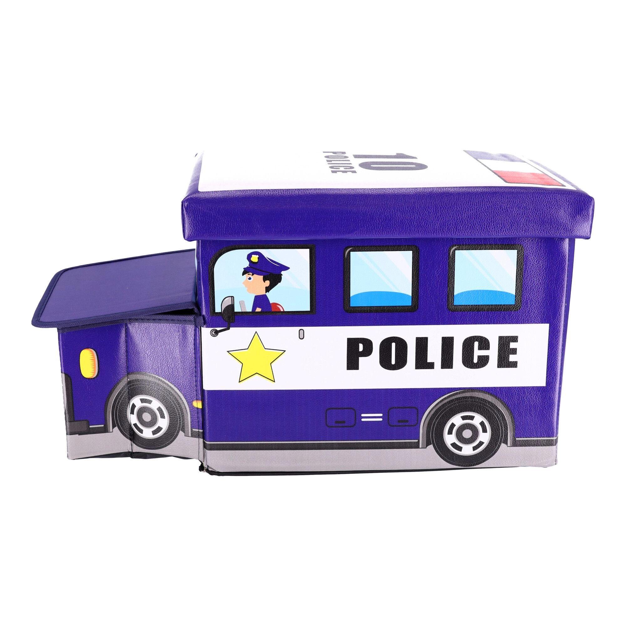 E-shop Kontajner na hračky s pufom - Policajné auto