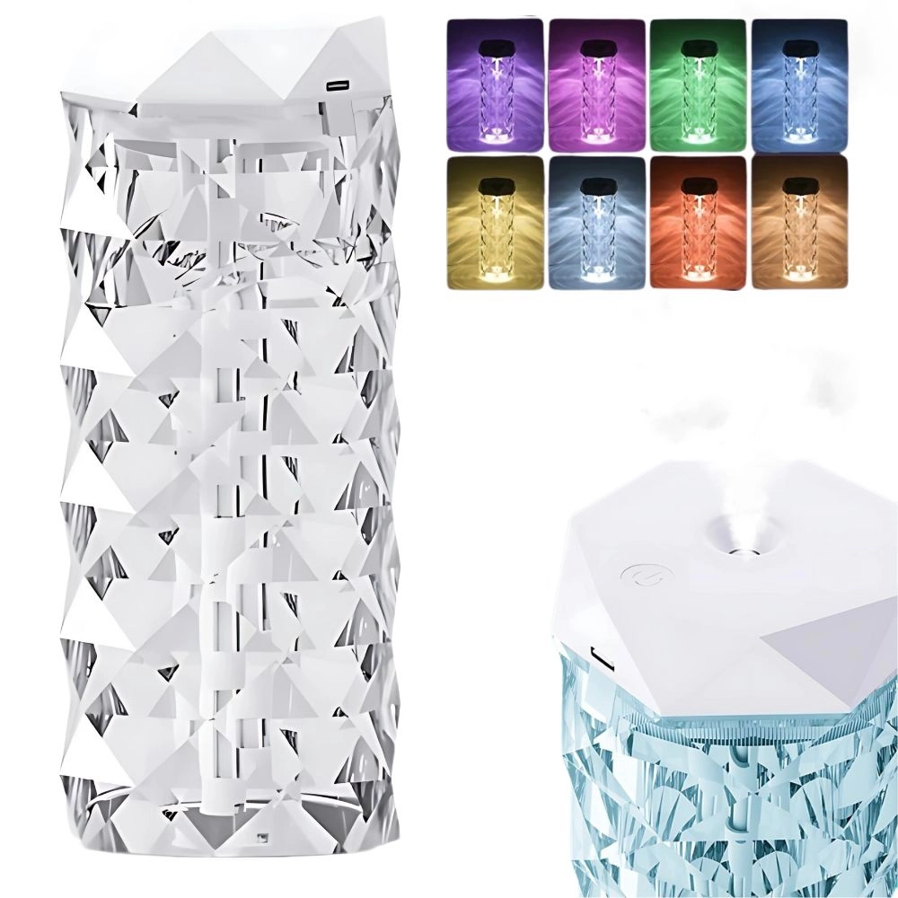 Zvlhčovač vzduchu a aroma difuzér s USB RGB kryštály