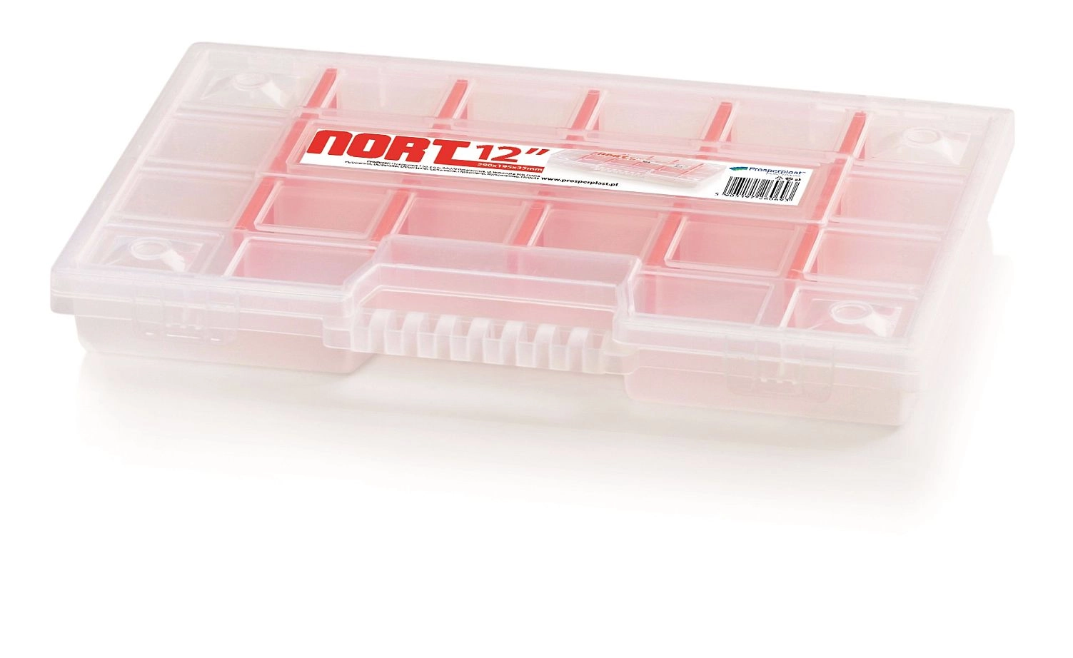 E-shop Prosperplast organizér 22 priehradok Nort 290 x 195 x 35 červený
