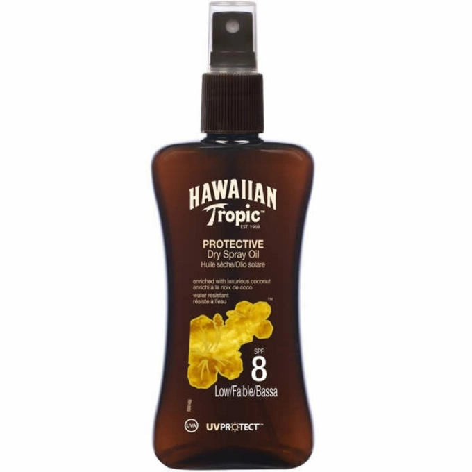 E-shop Hawaiian Tropic suchý olej na opaľovanie SPF 8 200 ml