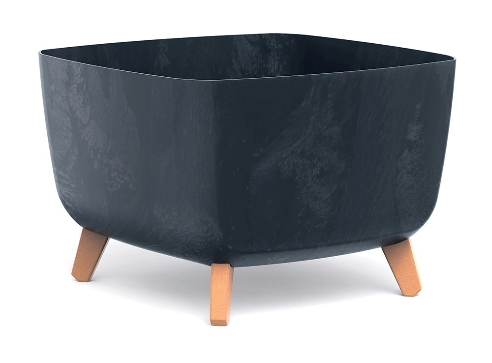 PROSPERPLAST Kvetináč GRACIA SQUARE BETON EFFECT 39cm antracit