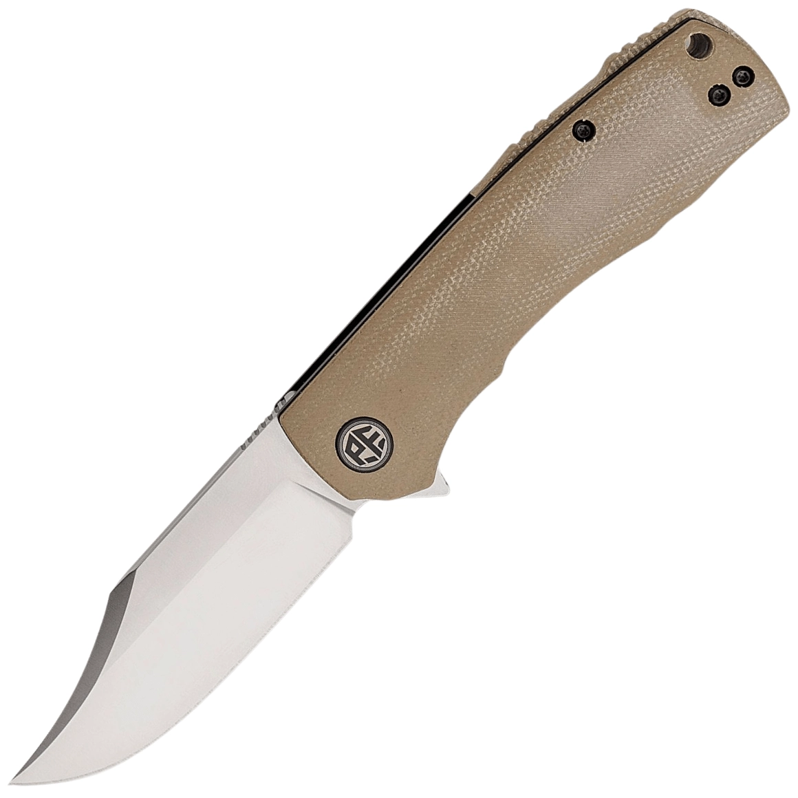 E-shop Petrified Fish PFP03 Victor Satin K110 khaki Micarta PFP03KMS
