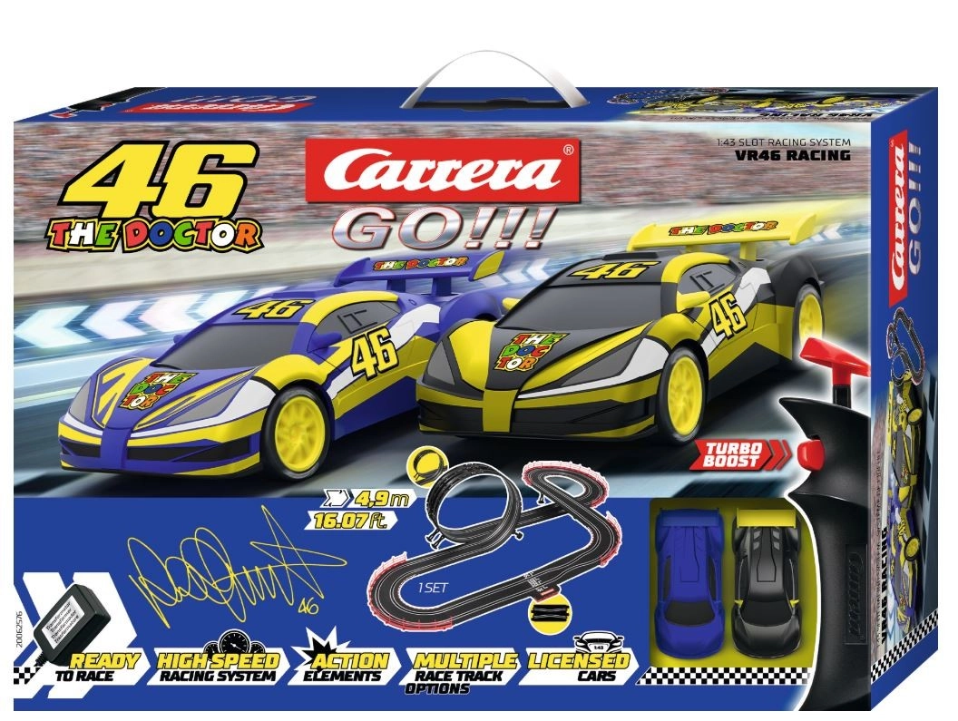 Carrera GO!!! Závodná dráha 46 The Doctor VR46 Pretekanie