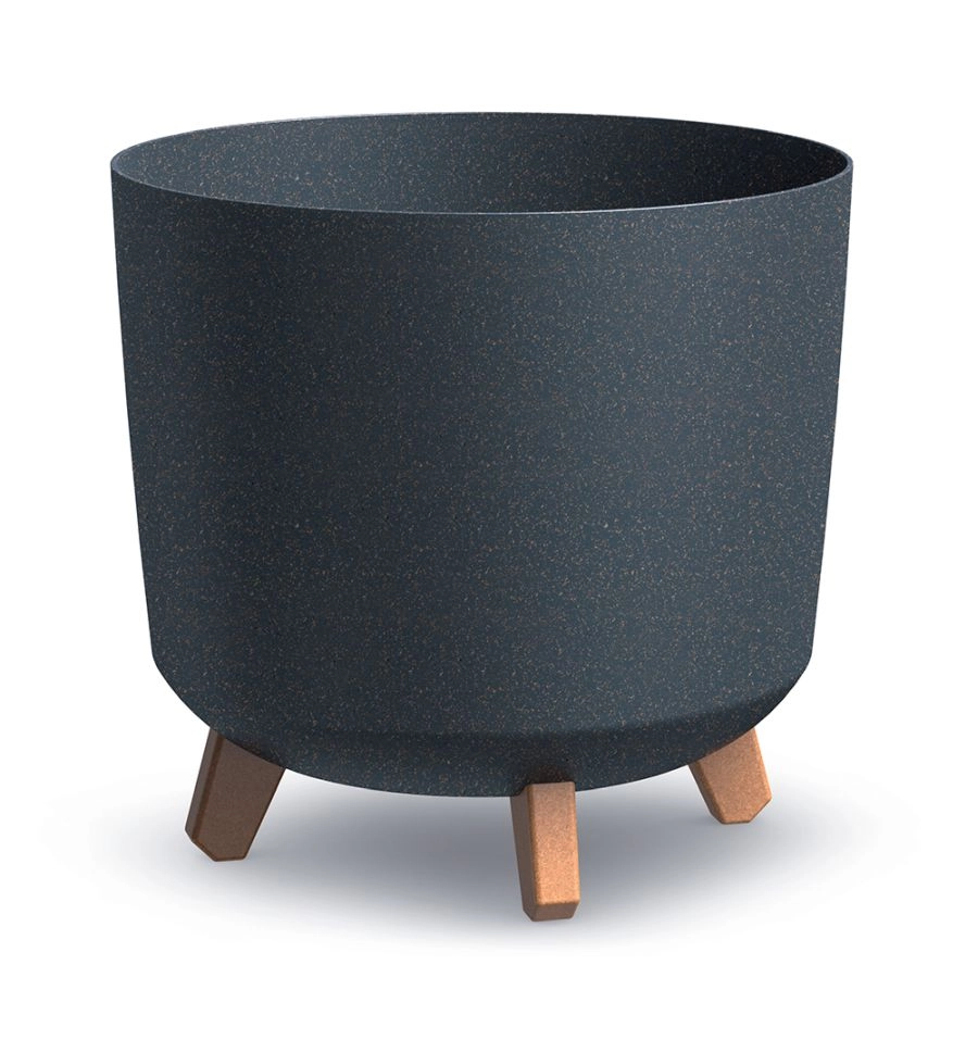 E-shop PROSPERPLAST Kvetináč GRACIA TUBUS ECO WOOD antracit 29,8cm