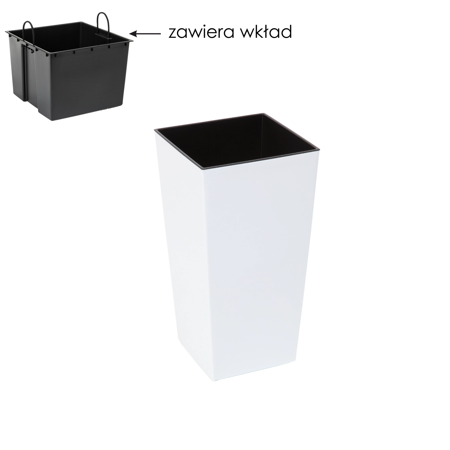 Kvetináč Finezja 14 × 14 cm biely s vložkou Lamela