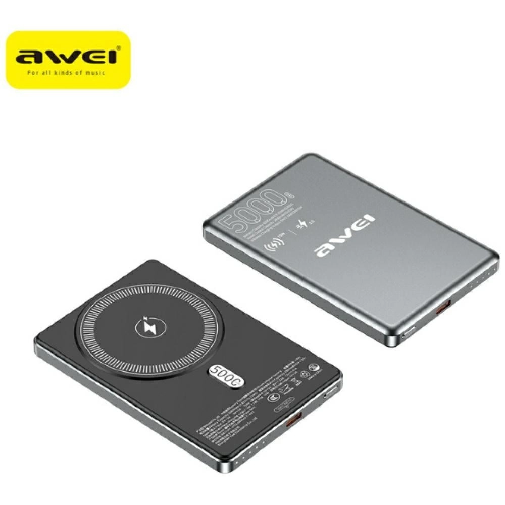 E-shop Awei PA-30 MagSafe powerbanka 5000 mAh sivá