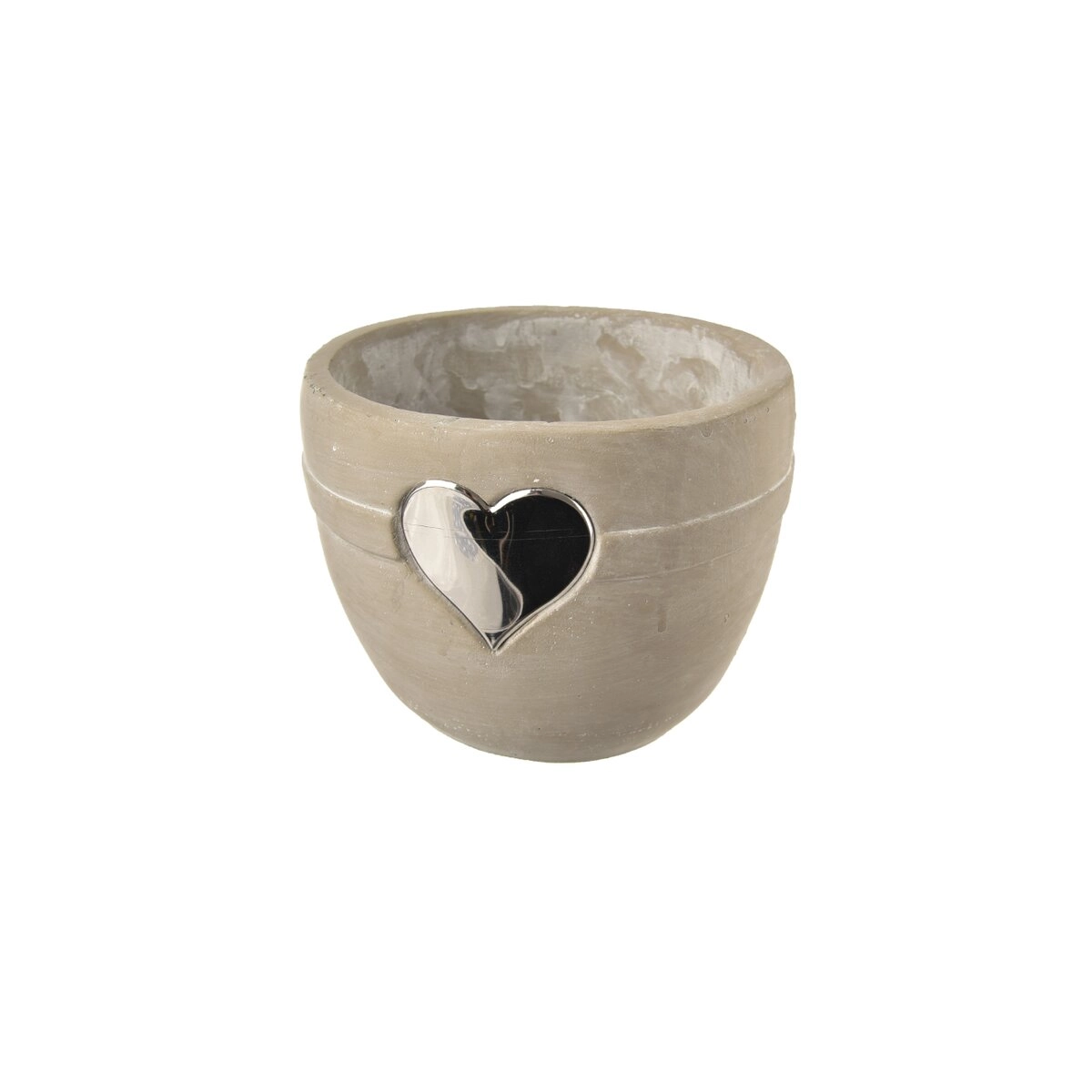 E-shop Betónový kvetináč srdce sivý 14 × 14 × 11 cm