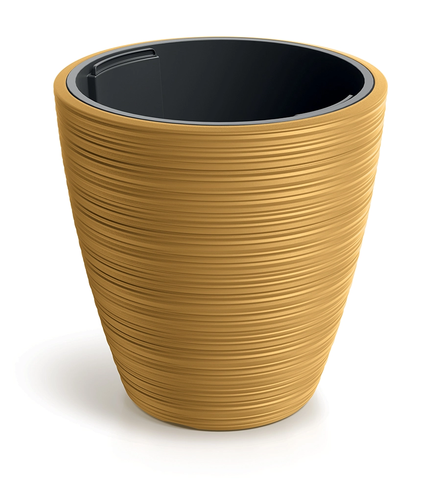 E-shop Prosperplast Plastový květináč Venas Round hořčicový, 39 cm