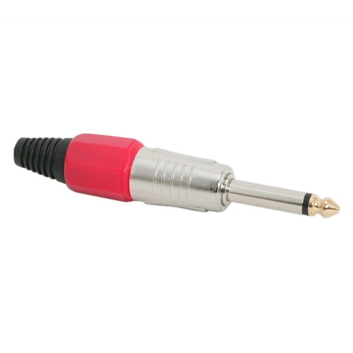 Mono konektor JACK 6,3 mm červený