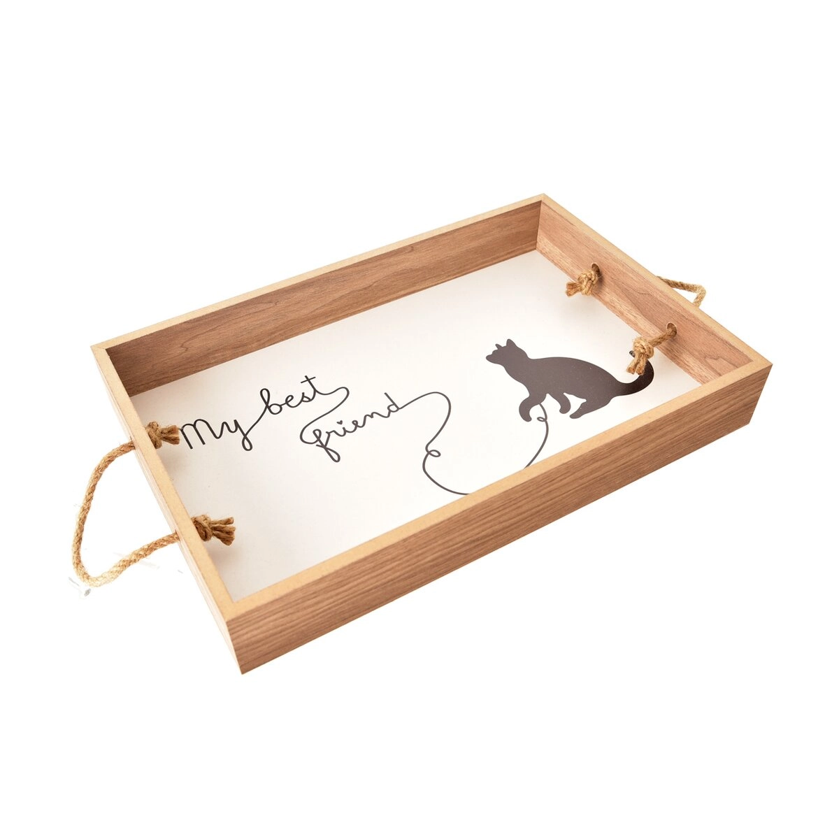 E-shop Drevený servírovací tác Lovely Cat 38 × 25 cm