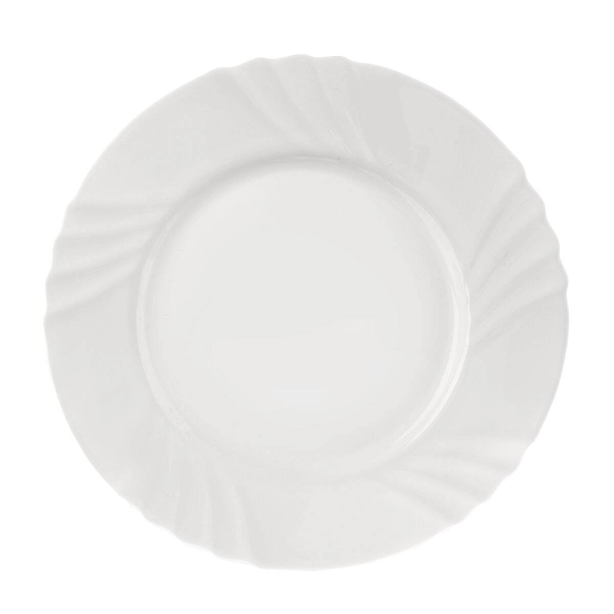 E-shop Plytký tanier LUNA z opálového skla 25,5 cm biely